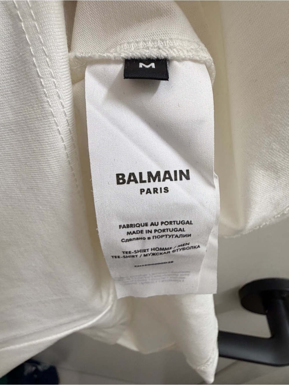 Balmain Paris Graphic Logo T-Shirt White Black Men’s Medium NWT Tee - Picture 5 of 7